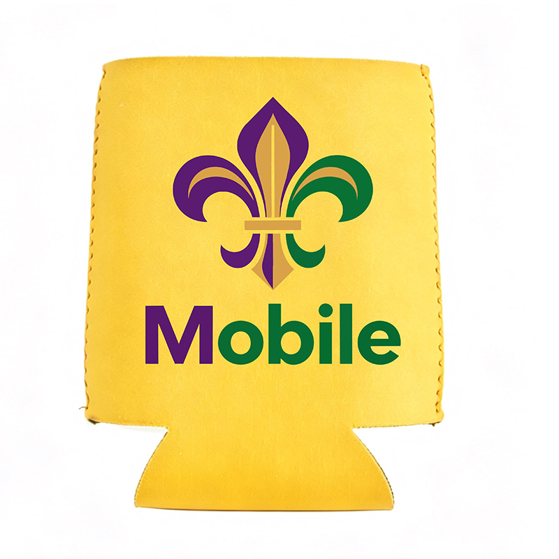 3mm Neoprene Mobile Fleur De Lis Mardi Gras Can Cooler