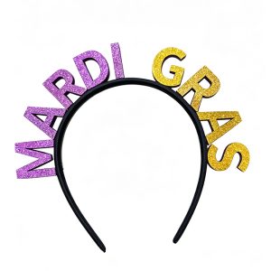 Glitter "Mardi Gras" Lettering Headband