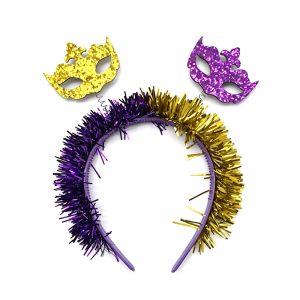 Glitter Tinsel Mask Mardi Gras Headband