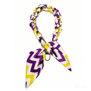 Purple Gold Zig Zag Satin Phone Chain Strap