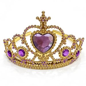 Gold Princess Crown with Purple Rhinestones