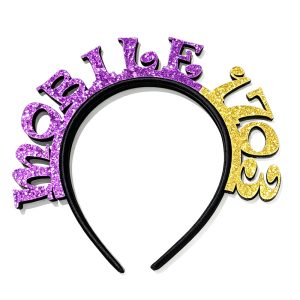Glitter Mobile Letter Mardi Gras Headband