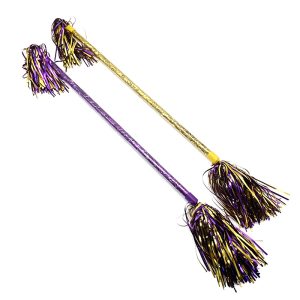 Purple Gold Tinsel Baton Parade Twirling Stick
