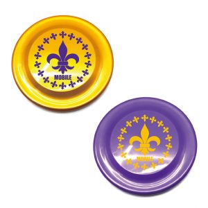 7" Purple Gold Hard Plastic Fleur de Lis Frisbee