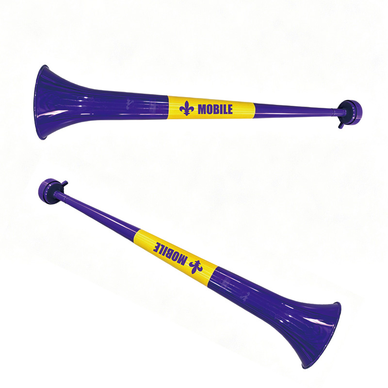 Purple Gold Fleur de Lis Plastic Vuvuzela Horn