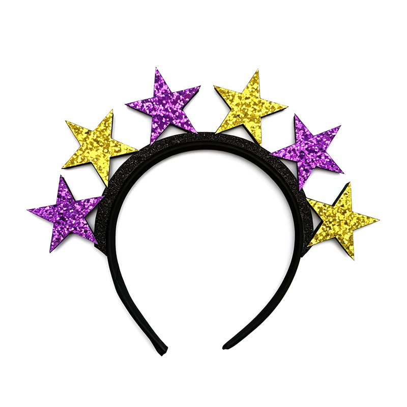 Glitter Star Mardi Gras Headband