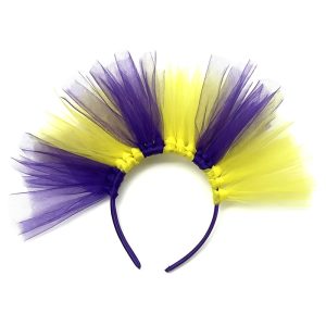 Purple Gold Tulle Mohawk Mardi Gras Headband