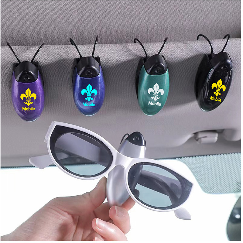 Car Sun Visor Sunglasses Clip with Mobile Fleur De Lis Logo