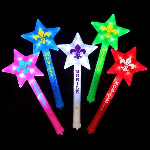 Star Light Up Stick with Mobile Fleur De Lis Logo Print