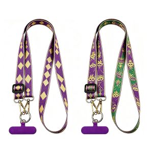 Mardi Gras Pattern Printed Phone Lanyard